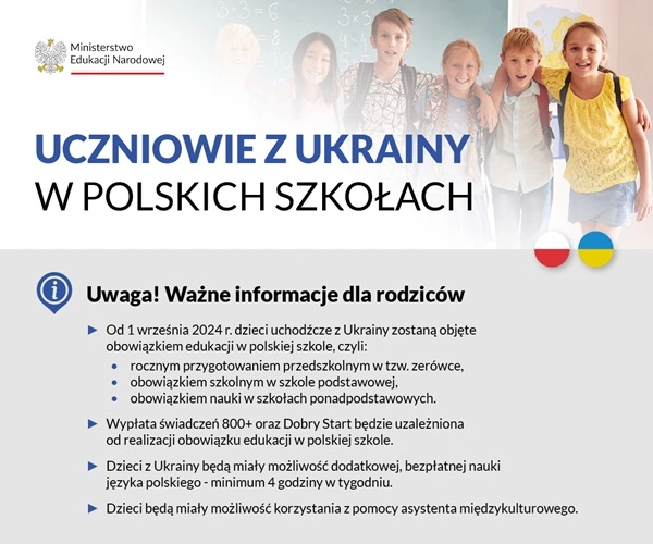 Obowiązek szkolny i obowiązek nauki dla dzieci i młodzieży z Ukrainy